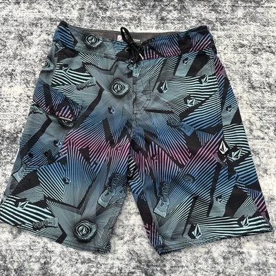 Volcom Mod Tech Boys Youth Size 29 Board shorts Swimwear Trucks Swim Striped - Image 1 of 4
