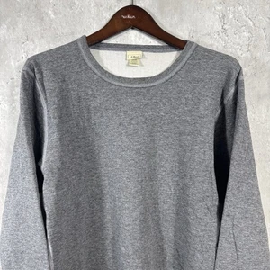 LL Bean Shirt Mens Medium Double Layer Wool Blend Undershirt Gray Long Sleeve - Picture 1 of 5