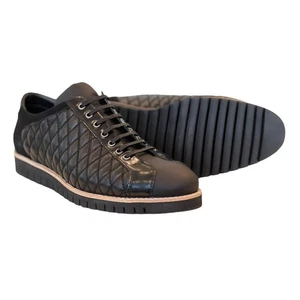Corrente schwarz Leder Herrenmode Sport-Kleid Schnürschuhe (USA Herrengröße 10,5) - Bild 1 von 4