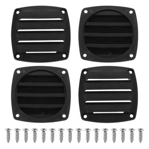 4 Pcs Boat Vent Cover,3.35x3.35 Inches Plastic Louvered Vents, Black - Picture 1 of 6
