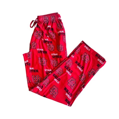 Sideline Slounge NCAA Utah Utes Men's Sleepwear Pajama Lounge Pants in Red, S - Image 1 of 2