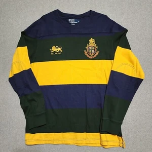 Polo Ralph Lauren Cuello Redondo Para Hombre Bloque de Color Escudo de León Logo XL Parche en el Codo De Colección - Imagen 1 de 11