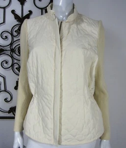 SIGRID OLSEN GIACCA BOMBER BASIC MANICA LUNGA TAGLIA L LARGE BIANCO SOLARE - Foto 1 di 8
