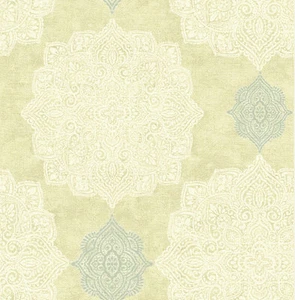 Tappezzeria, Designtapete, Feltro Struttura, Ornamento, Miele, Verde, Bianco, - Foto 1 di 2