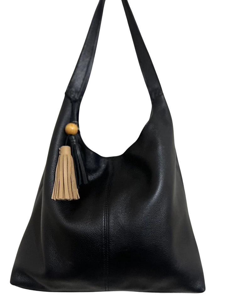 The Sak Huntley Leather Hobo Shoulder Purse - Black