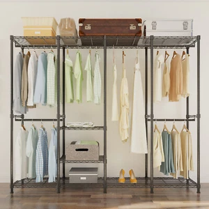 Heavy Duty Garment Rack, Multi-Functional Clothes Rack Adjustable Closet Rack - Picture 1 of 7