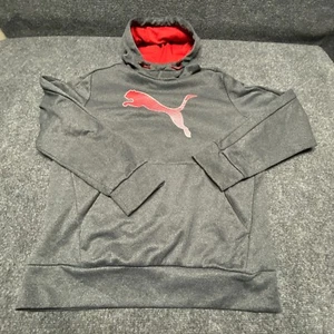 Puma Sweater Small Men's Gray Warm Logo Hooded Hoodie Long Sleeve - Picture 1 of 13