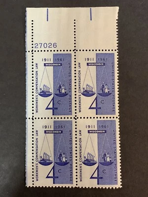 1961 SC #1186 4 Cent PB 50th Anniversary Workmen's Compensation Law , UL 27026 - Image 1 of 4