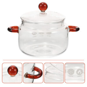 Microwave With Lid Clear With Handles High Borosilicate Glass Glass Pot