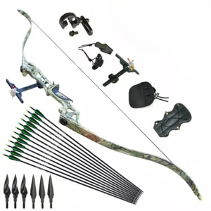 70lbs Archery Takedown Recurve Bow Arrow Set Aluminum Alloy Longbow Right Hand - Picture 1 of 13