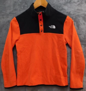 The North Face TKA Glacier Snap-Neck Pullover Boys M Orange\Black - Picture 1 of 12