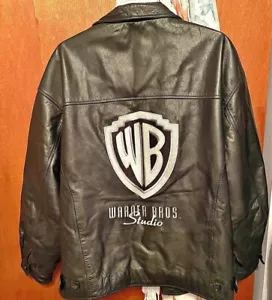 Vintage 90er Lederjacke Herren XL Warner Bros Studios Logo 1996 Looney Tunes - Bild 1 von 11