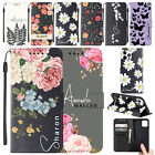 Wallet Leather Cover Floral Custom Name Case For iPhone 15 Pro Max 14 13 12 11 8