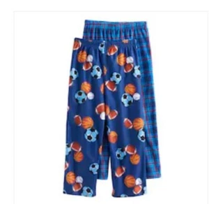 NWT Boys 2 PK Sports Lounge Pants Size 6-8 M Soccer Football Baseball Basketball - Picture 1 of 2
