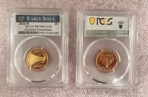 2024-W Greatest Generation Commemorative $5 Gold PR70DCAM PCGS Early Issue - Picture 1 of 1