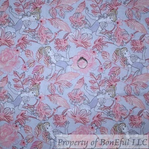 BonEful Fabric FQ Cotton Quilt Purple Pink Flower Dress Princess Cinderella GIRL - Picture 1 of 14
