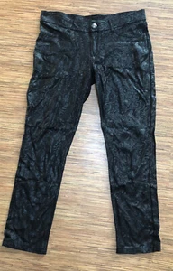 Seven7 Damen Gr. 12 schwarz geprägt schimmernd Stretch Jeggings Leggings - Bild 1 von 7