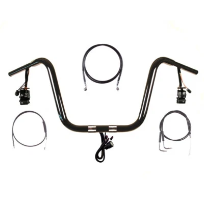 Kit de suspensión de mono precableado 1 1/4" negro 12" Harley Softail Fatboy 2011-2015 Foto 1 de 2