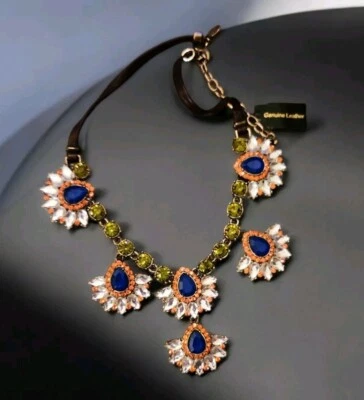 Logo Links By Lori Goldstein Multicolor Chunky Crystal Flower Necklace NWT  - Image 1 of 4