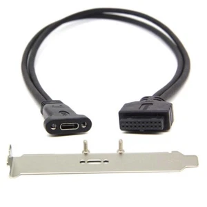 USB 20pin To 3.1 Type C Female Motherboard Adapter Extension Cable with Baffle - Picture 1 of 10
