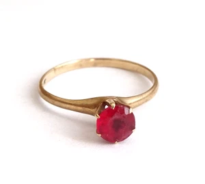 10K Gold Ring With Stone / Size Around 6 / Weight 1.45 g / FedEx FS / BErs2 - Picture 1 of 22