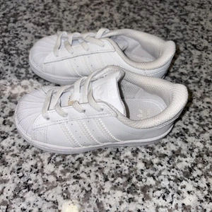 Size 8K - Adidas Superstar Toddler Shoes Ortholite WHITE - Picture 1 of 6