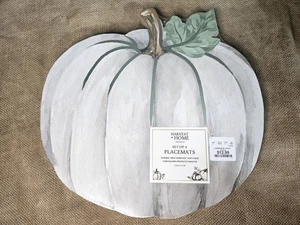 NUOVO Harvest at Home Envogue Set di 4 Tovagliette Zucca Bianca Autunno, Ringraziamento - Foto 1 di 6