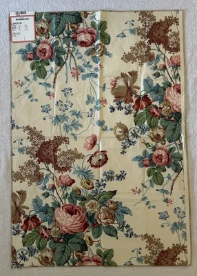 Nueva tela de chintz esmaltada vintage de rosas y lilas Brunschwig & Fils 24" x 35" Foto 1 de 4
