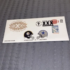 Vintage Super Bowl XXX NFL Football Steelers VS Cowboys Collector Envelope MINT - Picture 1 of 9