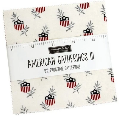 American Gatherings III Moda Charm Pack 42 100% Cotton 5" Precut Fabric Squares - Image 1 of 4
