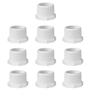 10pcs 1 Inch PVC Cleanout Plug Male Threaded Drain End Cap Couplin Adaptor fo... - Picture 1 of 8
