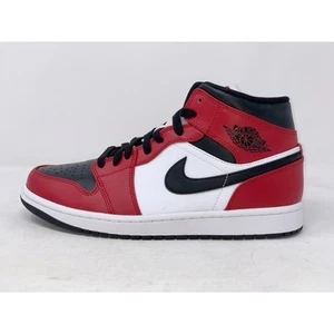 Air Jordan 1 Mid 'Chicago Toe' Red Sneakers, Size 8.5 BNIB 554724-069 - Picture 1 of 8