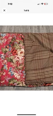 Edredón 3 piezas Chaps Ralph Lauren Summerton 2 fundas florales pata de gallo a cuadros completo Foto 1 de 4