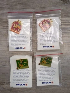 Unocal 76  LA Rams Shirt Pins Lot Of 4 Jim Everett Mike Lansford - Picture 1 of 5