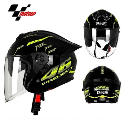 Casco Moto Aperto Valentino Rossi 46 Nero Design MotoGp Scooter Certificato DOT - Immagine 1 di 4
