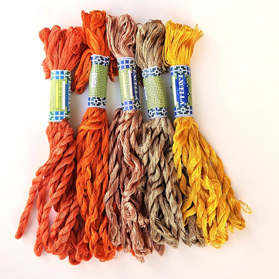 50 SK THREADNANNY EXCELLA SILKY SATIN EMBROIDERY THREADS FLOSS LOT: AUTUMN++  BM - Image 1 of 1