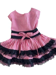 Pink And White Stripes Dog Dress Xs Handmade Dog Dress. - Picture 1 of 1