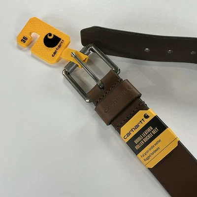 Carhartt Men's Leather Roller Buckle Bridle Size 36 Brown Belt New With Tags - Image 1 of 4