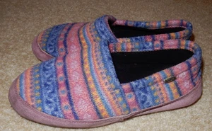 Acorn Damen Mokassin Hausschuhe Fleece mehrfarbiges Design Druck Größe 8-9 - Bild 1 von 2