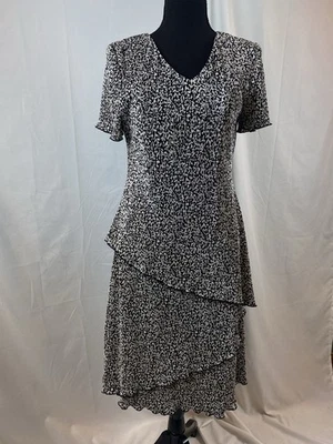 Vestido floral blanco negro talla 8 para mujer Foto 1 de 4