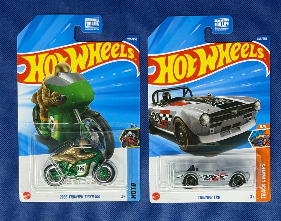 Hot Wheels Treasure Hunt 1966 Triumph Tiger 100 2025 + Triump TR6 lote de 2 Foto 1 de 1