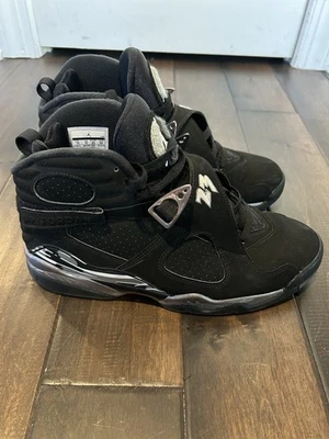 Air Jordan 8 Retro Cromo Hombre Talla 11 Negro Gris Excelente Estado Foto 1 de 4