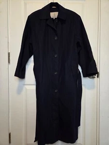 London Fog 4 Petite Navy Trench Coat Belted Preppy Money Retro City Classic - Picture 1 of 11