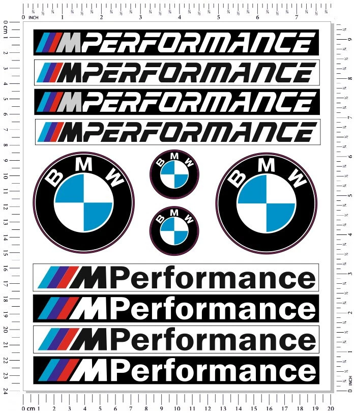 BMW M Performance CAR Motorrad Aufkleber Set Laminierte Abziehbilder Emblem Logo