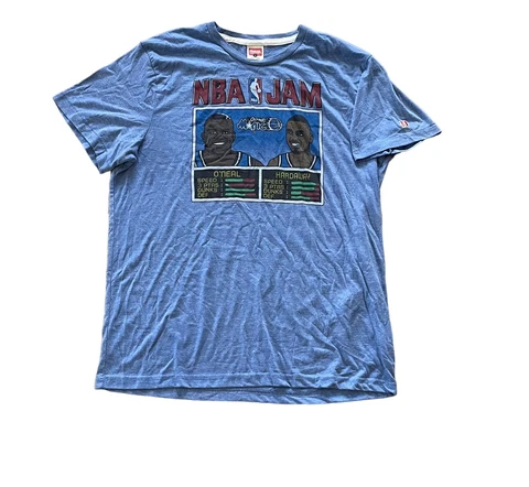 Orlando Magic Homage NBA Jam Shaq Penny Hardaway Blue Vintage T-shirt Size Large Cover