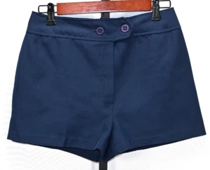 Vintage Sears JR Bazaar dunkelblau High Waist Shorts Mädchen Größe 11 26" Taille - Bild 1 von 3