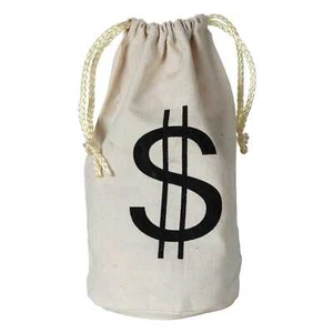 Small Calico Money Bag Casino Games Vegas Night Gangster Western Party Supplies - Picture 1 of 1