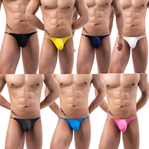 7Pack Men Sexy G-String Pouch Thong T-Back Jockstrap Mini Bikini Brief Backless - Picture 1 of 19