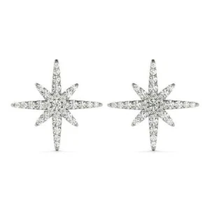 14kt Gold Diamond Earrings - D.65ct - Picture 1 of 5