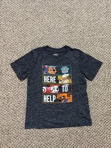 PAW Patrol Boy Black Shortsleeve Graphic T-Shirt Size 5/6 New With Tag - Picture 1 of 4